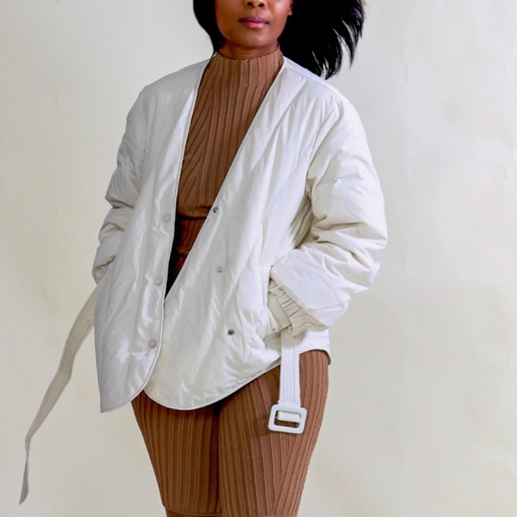 New Puff Down Quilted Tan color Streetwear Fashion women Autumn Winter Coat - Picture 14 of 16